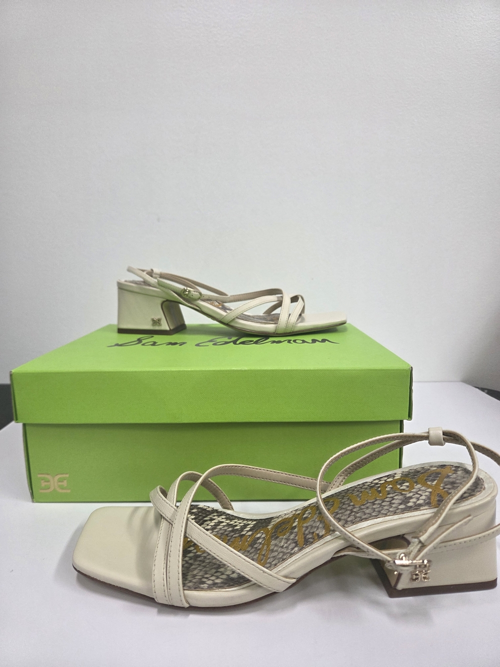 Sam Edelman Ivory Strappy Low Heel Sandals